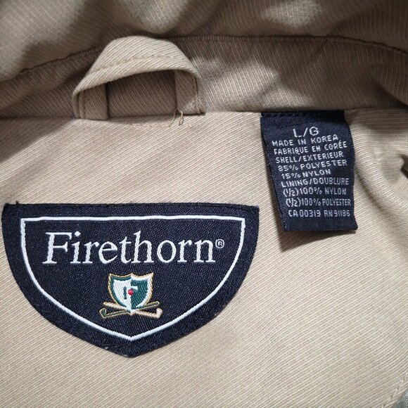 Firethorn Men's Size Large Full Zip Fully Lined Tan Windbreaker Jacket - Picture 3 of 13